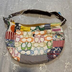 Vintage Y2K Coach Multicolor Patchwork Hobo Shoulder Bag with Hangtags